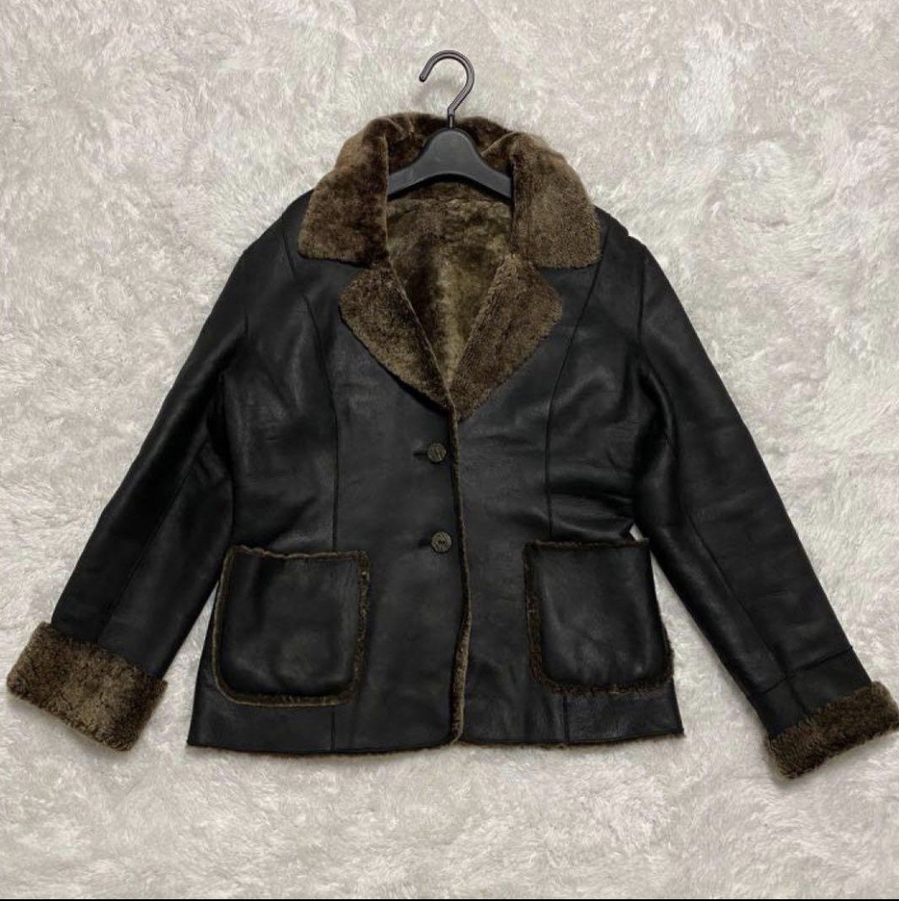 Lamb leather boa jacket Good Condition